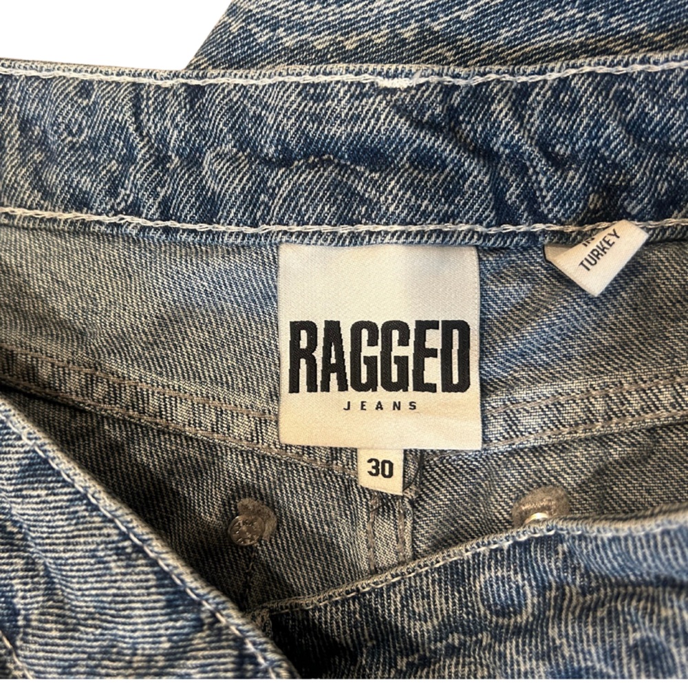The Ragged Priest Rapture Straight Jeans | Blue Paisley Print Denim | Size 30 - Picture 6 of 7